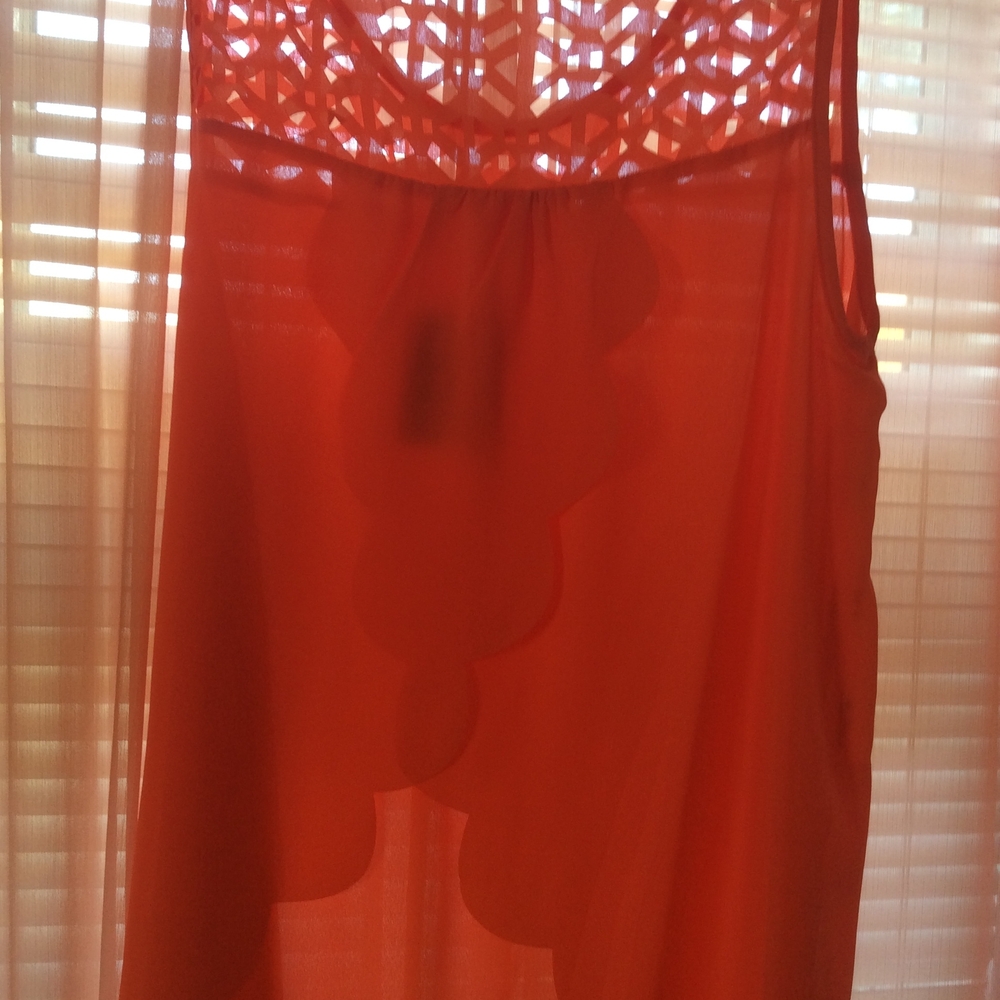 Marshalls Coral Sleeveless Top with Cutout Design